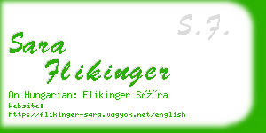 sara flikinger business card